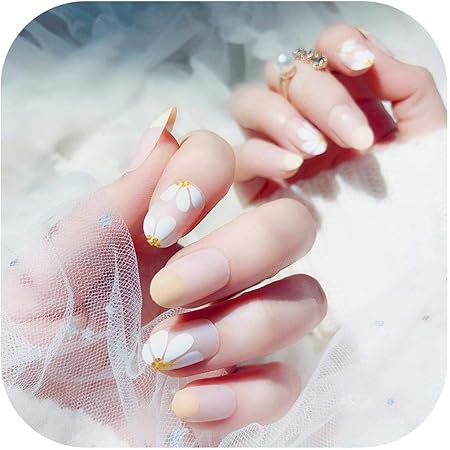 Amazon 女性用ショートネイル 新しい24個の短い偽の偽のステッカーマット黒と白のラインの女の子3d Diyファッションスタイルプラスチックアートネイルのヒントと接着剤ジェル 09 Fostudork ビューティー 通販