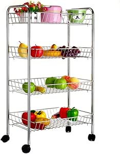 WEHOLY Carro de Almacenamiento Carro móvil Rueda de plástico Acero