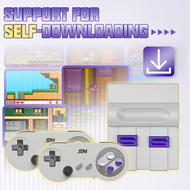 Video Game Console 16Bit Super Game Machine Built in 5000 Classic Games Support HDMI 4K TV Plug Play Retro Gaming Console System with Dual Wireless Controllers Gift