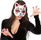 COHEALI 15pcs Blank Paper Mache Cat Masks Hand Painted Masquerade DIY Unpainted view 9