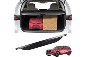 Marretoo for Mazda cx-90 Cargo Cover 2024 for Mazda cx90 Accessories Black Retractable Factory Style SUV Trunk Cover Cargo Security Shade Trunk Cover
