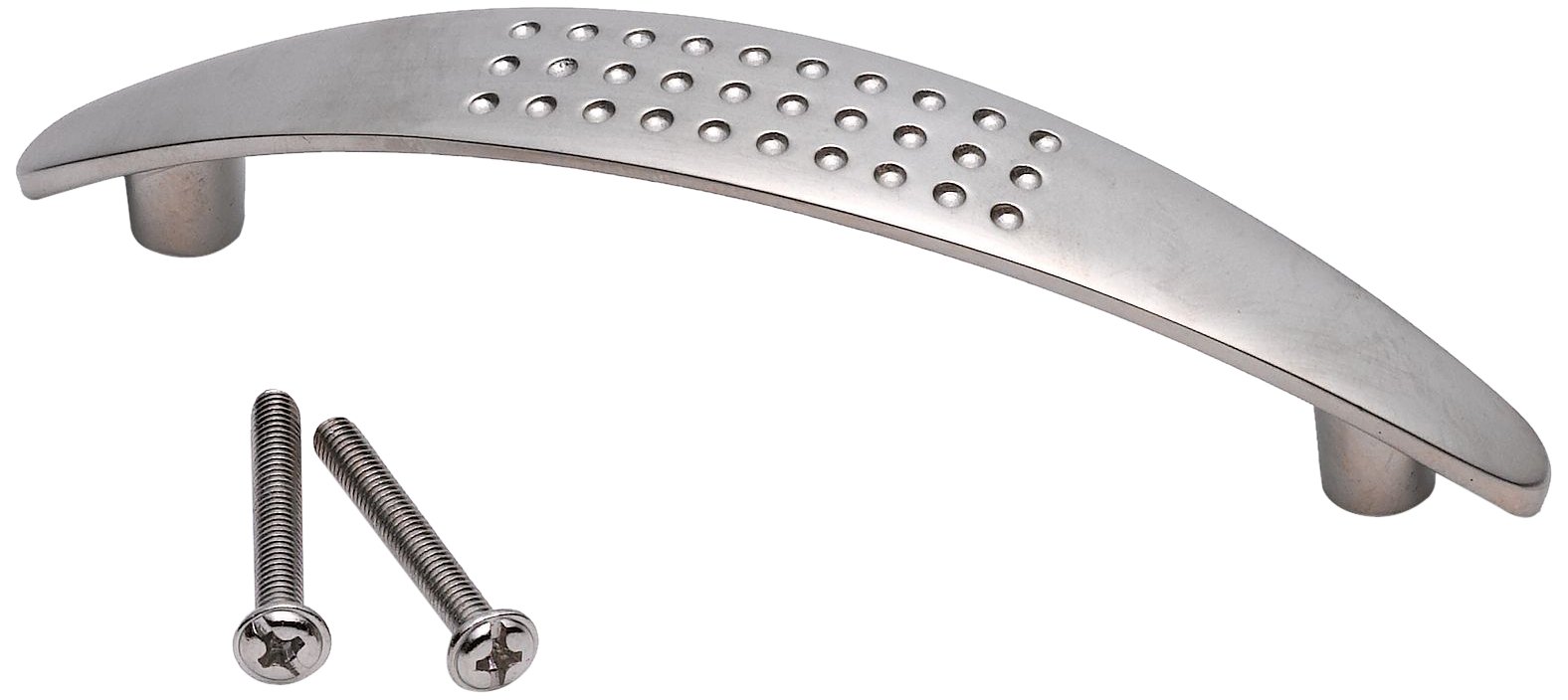 Merriway® BH01031 (20 Pcs) Matt Nickel 'D' Style Dimpled Handle, 96 mm - Pack of 20 Pieces