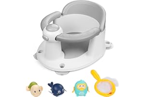 Babyally Baby Bath Seat for Babies 6 Months & Up,Infant Bathtub Chair with Suction Cup,Non-Slip,Safe Infant and Toddler Bath Seat for Sitting Up,Baby Bath tub Seat(Gray)