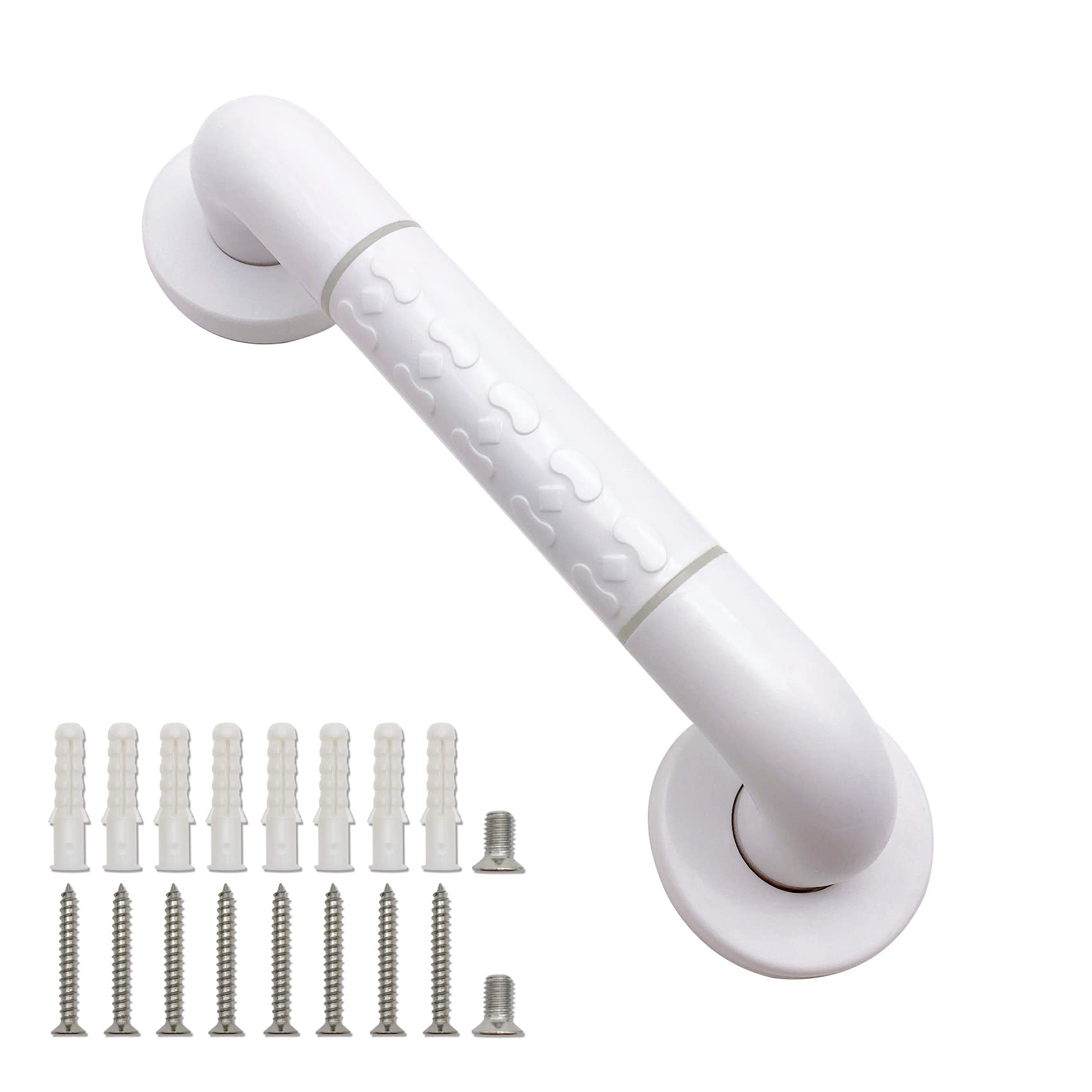 Bathroom Grab Rail with Anti-Slip Grip and Luminous Circles Bath Grab Handle Shower Grab Rail Safety Handle for Kids, Elderly, Disabled, 30cm