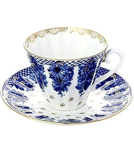 Amazon.com | Lomonosov Porcelain Tulip Cobalt Net Tea Cup and