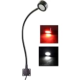 BiNFU Marine LED White &amp; Red Light,Dimmable Light for Boat RV Caravan | Dual Color Gooseneck LED Chart Reading Light | Flexible Dimmable 12-24V Volt