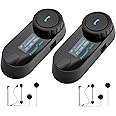 FreedConn Motorcycle Bluetooth Headset TCOM SC Helmet Intercom 3 Riders Paring 800M 2 Riders Talking Motorcycle Communication Systems with LCD Display Universal Fitment Motorbike Communicator 2Pack