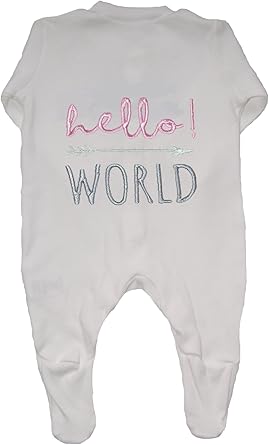 hello world baby sleepsuit