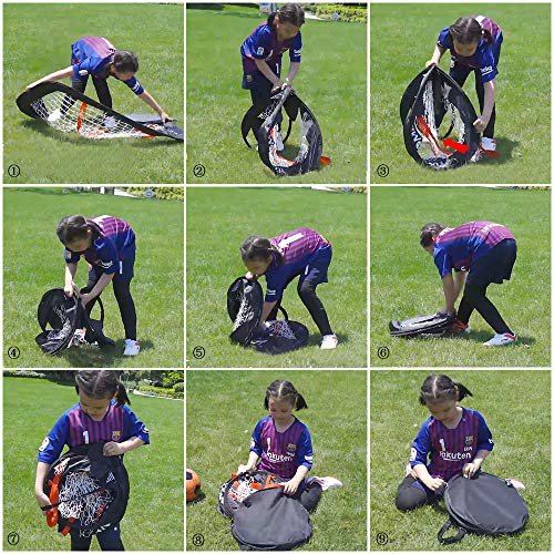 WisHome 4FT Foldable Children Pop-Up Play Goal for Outdoors Portable Square Soccer Goal with Carrying Bag Practice Training Sports Gift Idea for Kids（L05） - Thumbnail 6