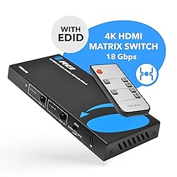 OREI 4K HDMI Matrix Switch 2 X 2, Switcher 18G