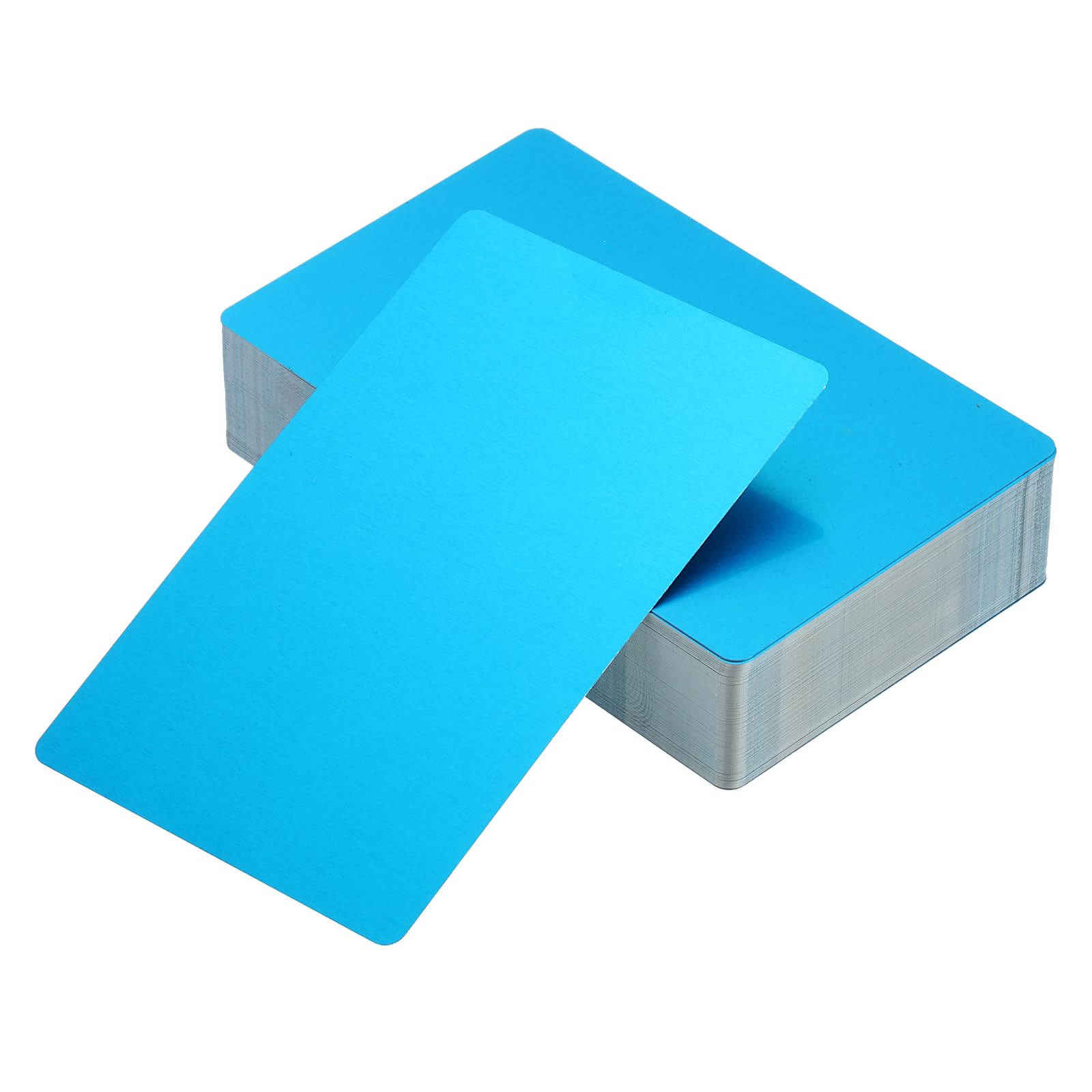 YOKIVE 100 Pack Blue Aluminum Business Card, Laser Engraving, 86 x 54 mm