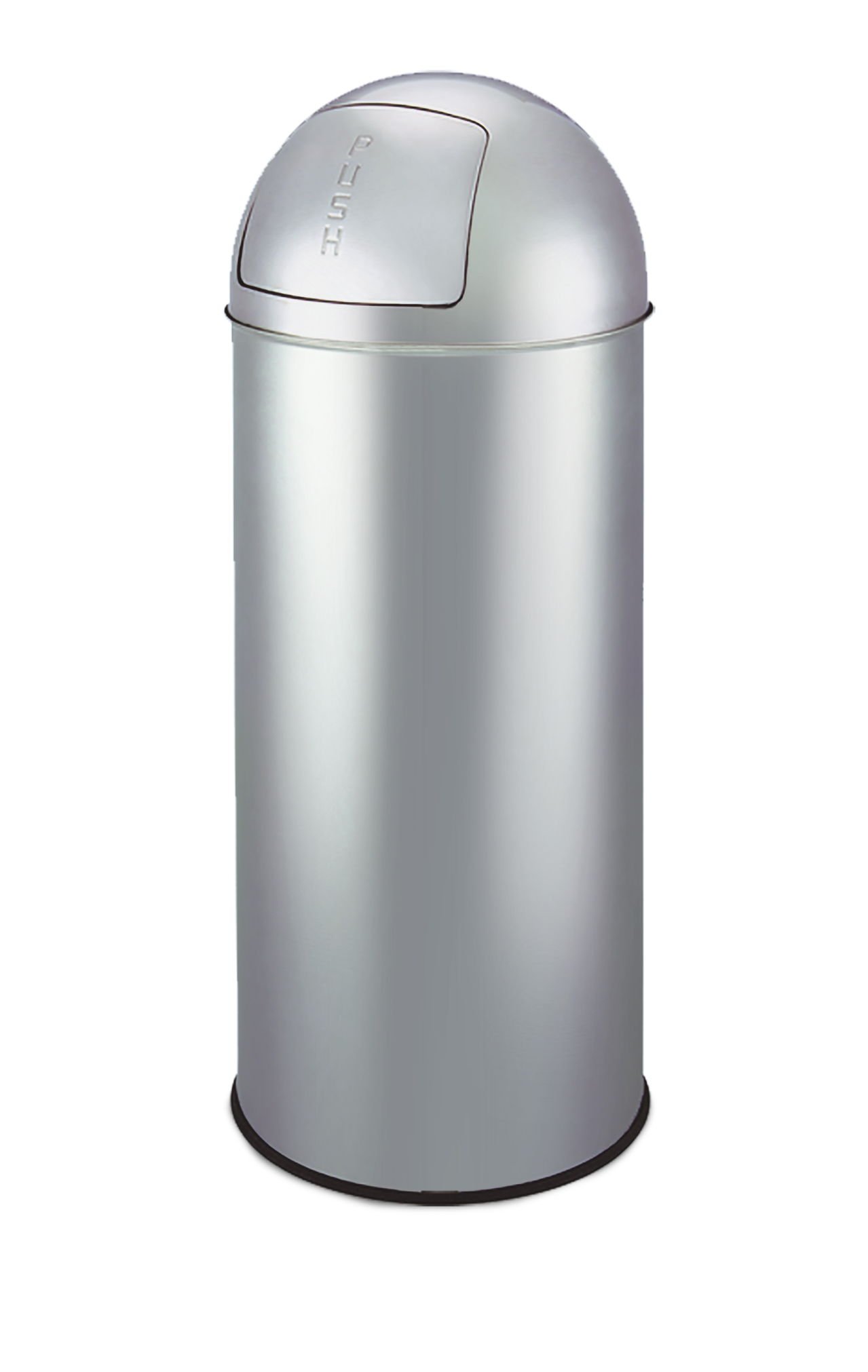 King Home p1592050 Steel Waste Bin with Sliding Opening 50 Litres Silver Diameter 35 x 77 H