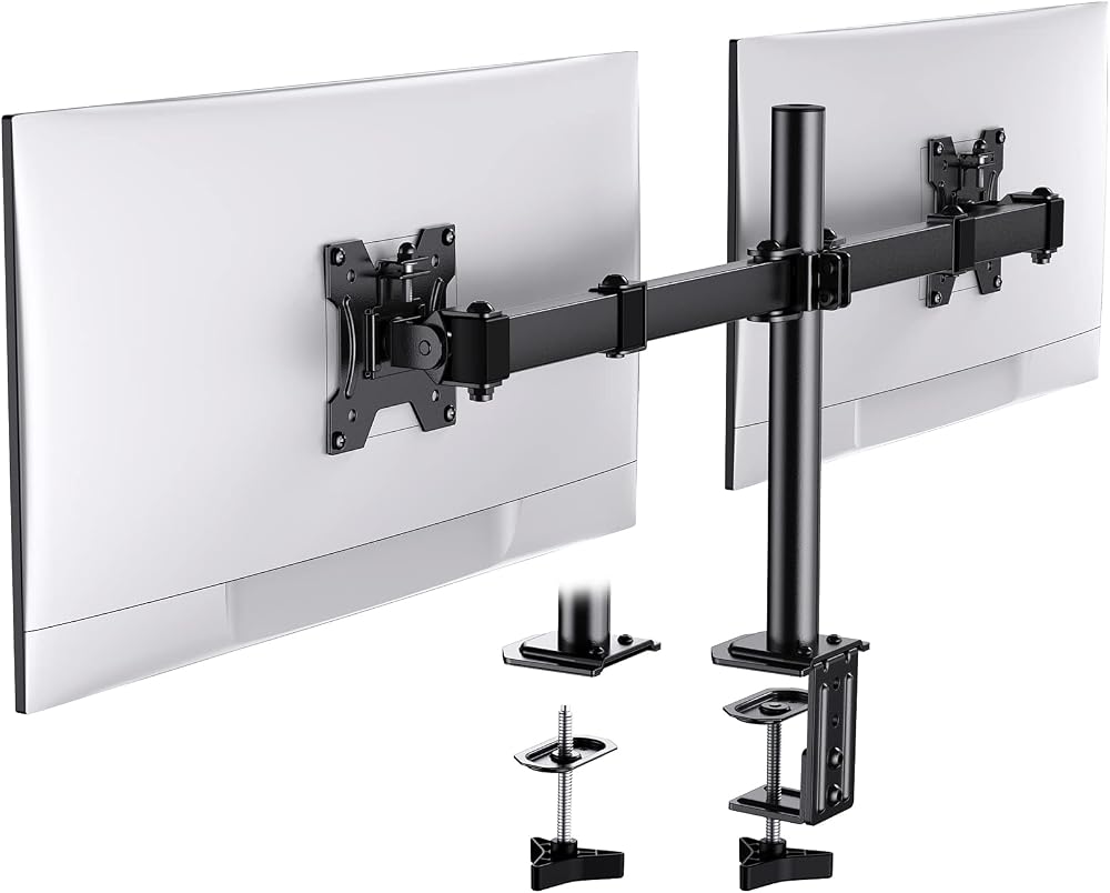 HUANUO Dual Monitor Stand 13-30 Inch 10KG per Arm VESA 75x75/100x100