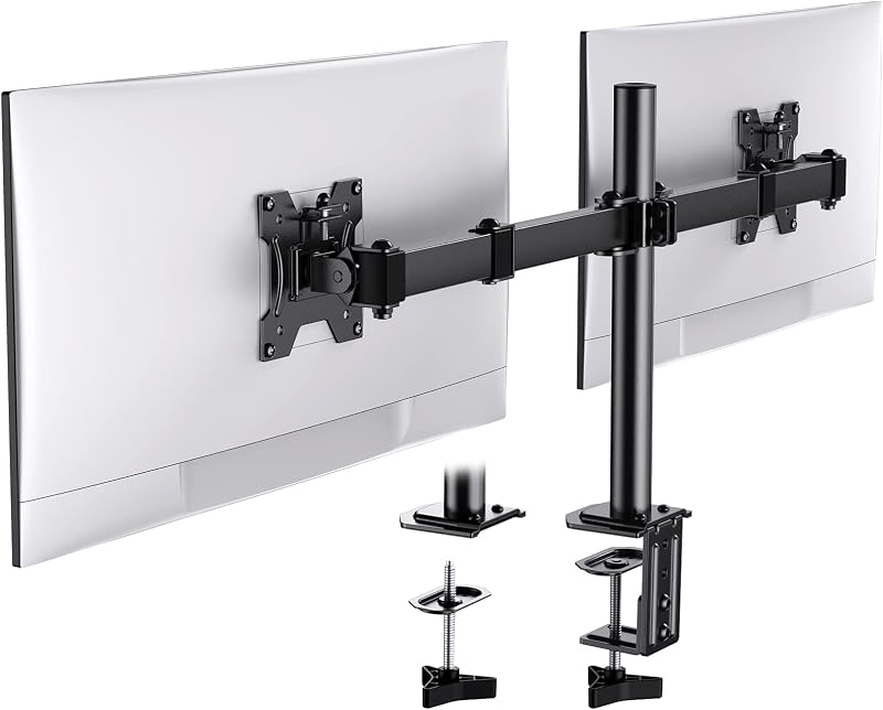 HUANUO Dual Monitor Stand 13-30 Inch 10KG per Arm VESA 75x75/100x100