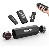 SYNCO G4 Wireless Lavalier Microphone with Charging Case for Phone &amp; Camera | 48kHz/24bit broadcast-quality sound, 984ft stable range, backup safety track, plug-and-play for iPhone, Android and DSLR