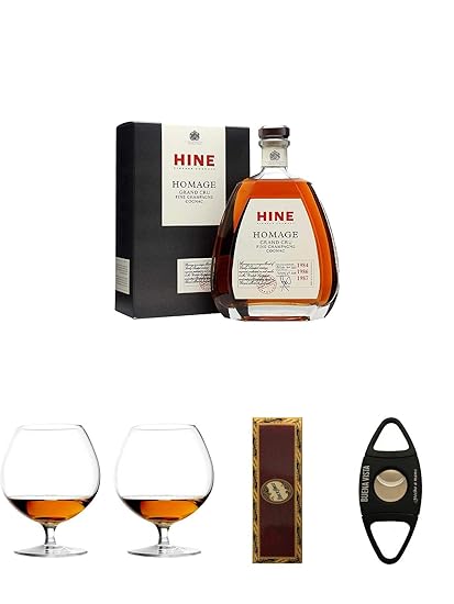 Hine Homage XO VSOP Cognac Frankreich 0,7 Liter + Cognacglas/Schwenker Stölzle 1 Stück - 103/18 + Cognacglas/Schwenker Stölzl