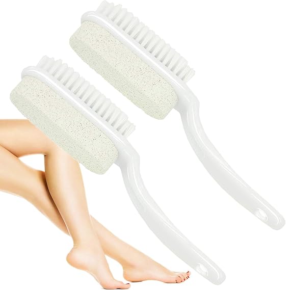 Foot File with Handle, Foot Brush, Double Sided Design