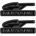 Two Tone Gloss & Matte Black Fender Side Emblems Pair LH RH Made for Mustang GT 1994-1995