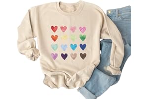 Ykomow Valentines Day Shirts Women Plaid Love Heart Valentines Day Sweatshirts Raglan Tops