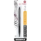 Zebra Pen G-750 Black Brass Retractable Gel Pen, Black Ink, 0.7mm, 1-Pack | Japanese Craft Detail, Brass Barrel, Rapid-Dry Ink, Comfort Knurled Grip, Refillable, Medium Point Tip, STEEL Series (49811)