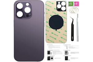 ZMVDJZ 14 Pro Max Back Glass Replacement for iPhone 14pro Max Back Cover Glass (Deep Purple, 6.7 Inch) with Pre-Installed Tape +Installation Instruction + Repair Tools+ Screen Protector (Deep Purple)