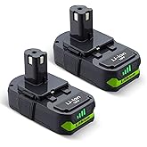 LORDONE 2Pack 3600mAh P108 Battery Compatible with Ryobi 18V Lithium Battery ONE+ P102 P103 P104 P105 P107 P108 P109 P190 P191 P122 Cordless Tool Battery