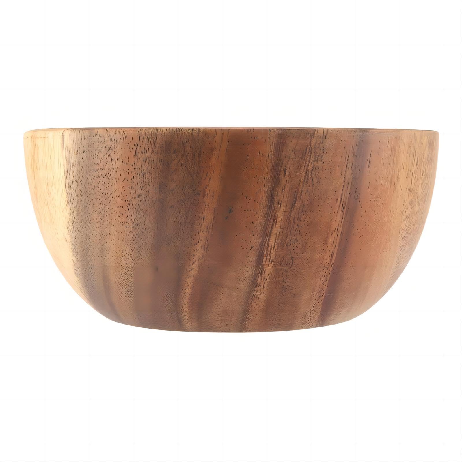 VIFER Wooden Bowl Solid Acacia Wooden Bowl Round Wooden Bowl Kitchen Utensils for Salad Soup Rice 1PC(16 * 7cm)