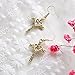 SENFAI Fashion Heart with Crystal Cross Personality Drop Earrings Charm Women Girls (Gold)