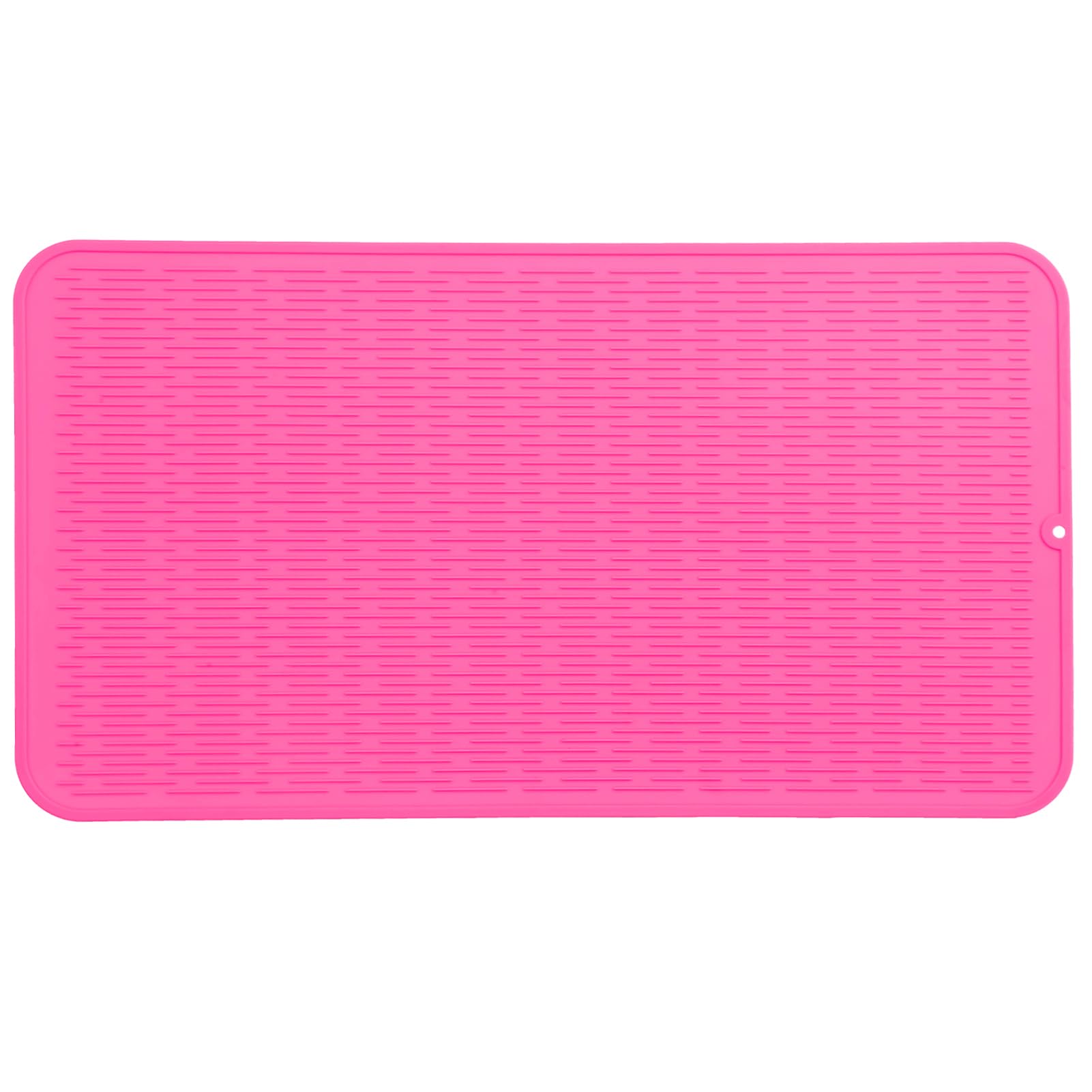 MicoYang Silicone Dish Drying Mat for Multiple Usage,Easy clean,Eco-friendly,Heat-resistant Silicone Mat for Kitchen Counter or Sink,Refrigerator or Drawer Liner Rose 4XL 32 inches x 18 inches Image