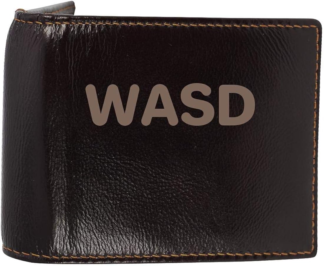 WASD - Genuine Engraved Soft Cowhide Bifold Leather Wallet