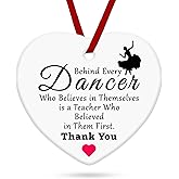 Dancing Gifts for Women: Ornament Keepsake Sign - Dance Team Appreciation & Instructor Retirement Gift for Teacher's Day, Birthday & Christmas