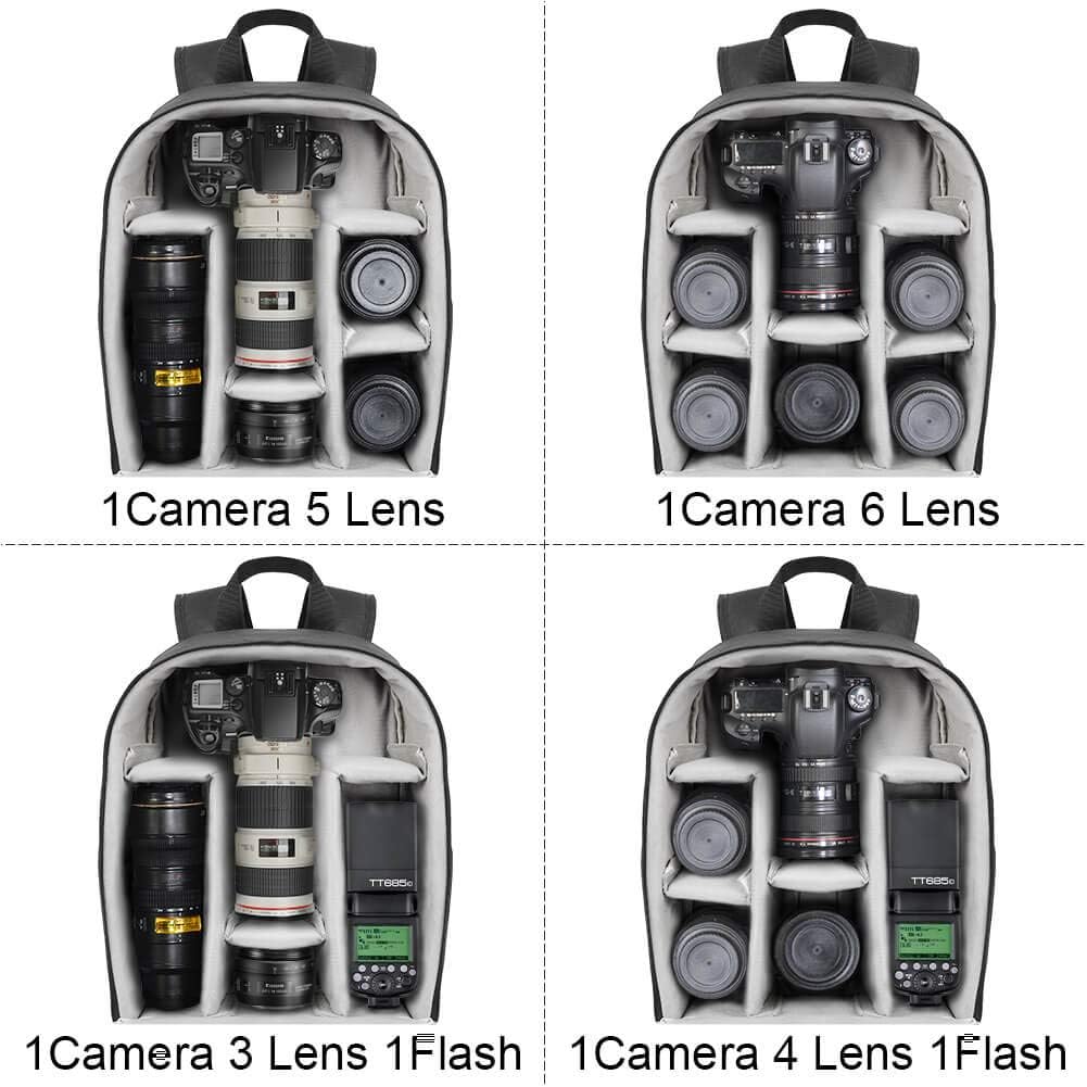 CADeN Camera Backpack Bag Professional for DSLR/SLR Mirrorless Camera Waterproof, Camera Case Compatible for Sony Canon Nikon Camera and Lens Tripod Accessories : Camera & Photo