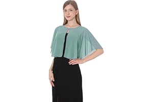 Baoqiya Capelets for women Chiffon Cape Soft Shawls and Wraps Wedding Capes 1920s flapper Cover Up