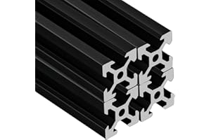 VICHSAMWY 2020 V Aluminum Extrusion, 4PCS 100mm European Standard Anodized Extruded Aluminum Profile Extrusion Linear Rail for 3D Printer and CNC Machine DIY Projects- Black