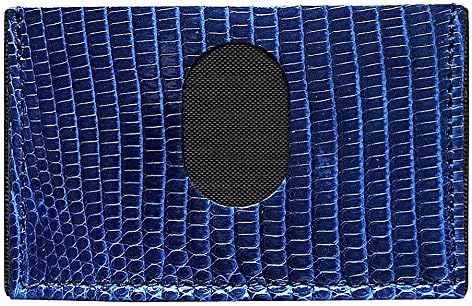 MSTRMND Collective Ring Lizard Skin Slimplistic Wallet (Blue) Card Case