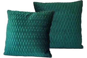 Lightolife Solid Soft Velvet Bed Runner Decorative Bed End Scarf for Home Hotel Guesthouse, 2 Pillowcases, 45x45cm/ 17.5x17.5in