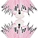 CoKate Makeup Brush Set, 32PC Eyebrow Shadow Makeup Brush Set with Pouch Bag Pink