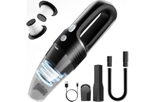 Loeeosu Handheld Vacuum Cordless Car Vacuum Cleaner 11000PA High Power Portable 1.4lbs Lightweight Rechargeable with 2 Filter Multi-Nozzles for Home Office Pet Hair Dust