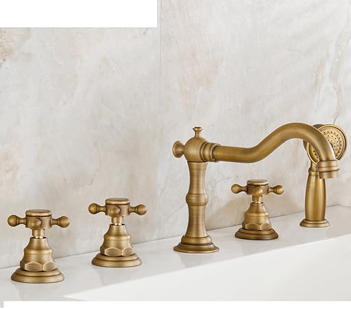 Copper Antique Bathtub Faucet European Style Shower Tub Faucet Hot