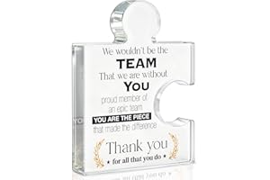 YIGAUE Team Appreciation Gifts Thank You Gift for Coworkers Colleagues Employees Boss, Best Teams Ever Gifts We Wouldn't Be the Team We Are Without You Acrylic Puzzle Piece Plaque Office Decor