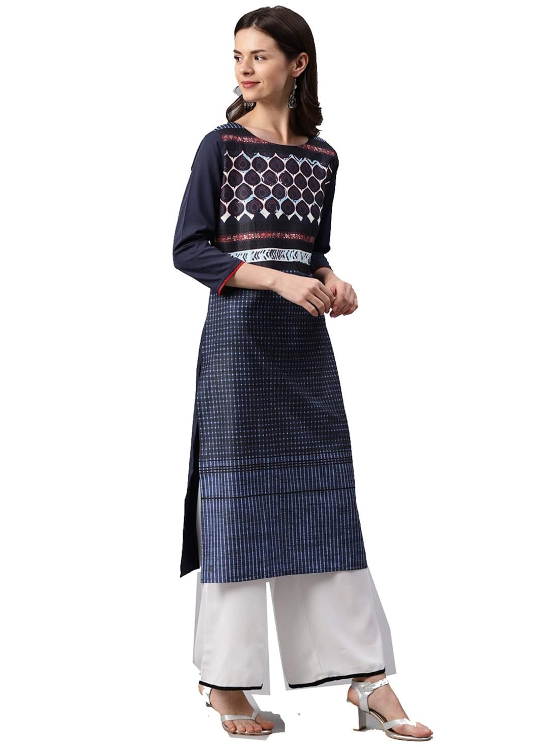 vaamsi crepe digital printed kurti(vpk1553_blue_free size)