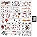 Halloween Scar Tattoos, 18 Sheets Horror Realistic Fake Blood Wound Temporary Tattoos Zombie Makeup Kit, for Halloween Cos play Party (Zombie tattoos)