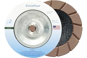 COMEFLOOR Concrete Grinding Wheel 5" Ceramic Diamond Cup Wheel for Floor Grinding, 50# Dry Edge Polishing Discs Fits Angle Grinder, 5/8"-11