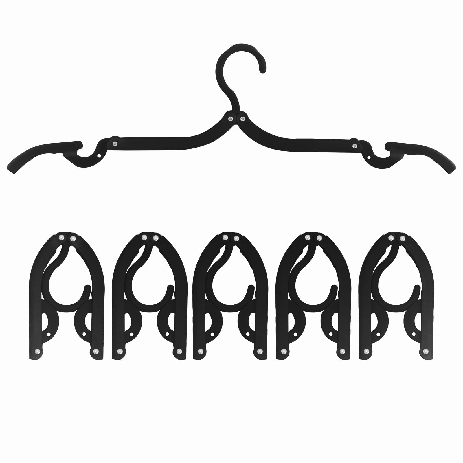 Photo 1 of Daixers 6PCS Portable Folding Clothes Hangers Clothes Drying Rack for Travel (Black)