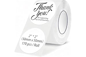 Rongta Round 2'' Label Tape for R22, Standard Laminated Thermal Label Tape Replacement, Waterproof, Oil-Proof Sticker for Hom