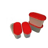Tupin Tupperware Modular Mate Oval Plastic Container Set, 1.1 Litre (Set of 4)