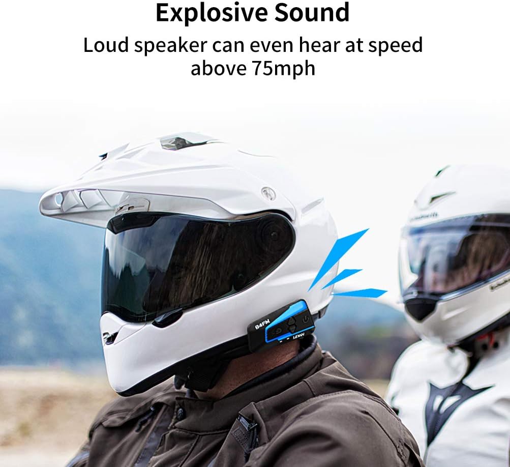 LEXIN B4FM Motorcycle Bluetooth Intercom, 10-Rider Group Intercom System with Music Sharing - Image 5