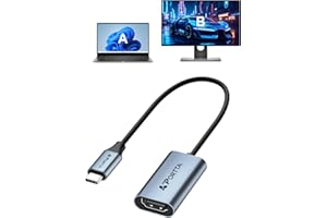 Portta USB C to HDMI Adapter 4K, Type C to HDMI Converter, [Thunderbolt 3/4] Adapter Compatible with Laptop MacBook Pro/Air, Laptop, Silver