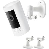 Lucrave 360&deg; Camera Wall Mount for Ring Stick Up Cam, 2-Pack White | 360&deg; Adjustable, Fits Stick Up Cam &amp; Outdoor Cam Plus, Adhesive or Screw Mount, No-Drill, White