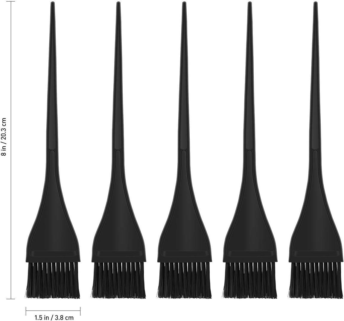 Pixnor 5 Pack Hair Dye Brushes,Handle Hair Coloring Dyeing Brush Highlight Brush Color Tint Applicator for Salon Home Use,Black: Health & Personal Care
